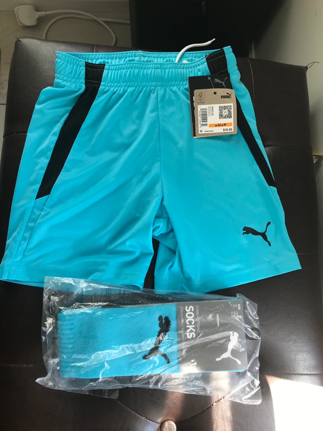 Puma Kids Shorts and Socks Set - Blue age 9-10 years