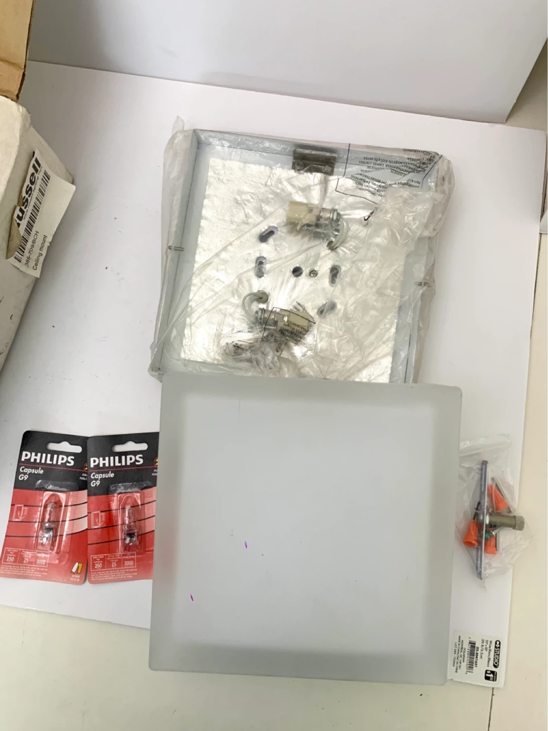 Ceiling Light Fixture Frosted Glass Light Flush Mount Lighting - photo 2