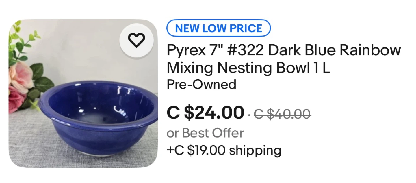 Blue Pyrex Mixing Bowl - photo 3