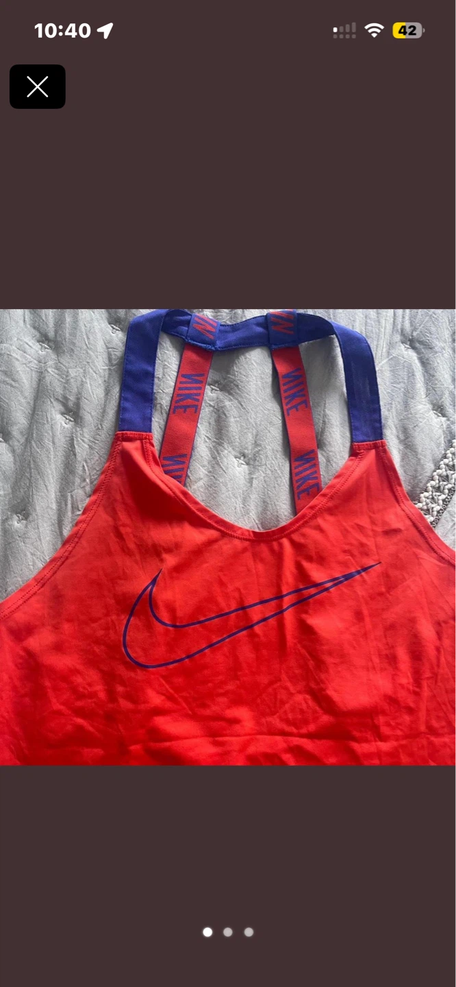Nike Red Tank Top with Purple Straps ⚽️