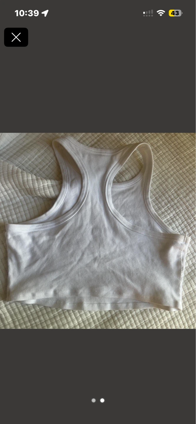 Alo White Ribbed Racerback Tank Top ⚽️ - photo 2