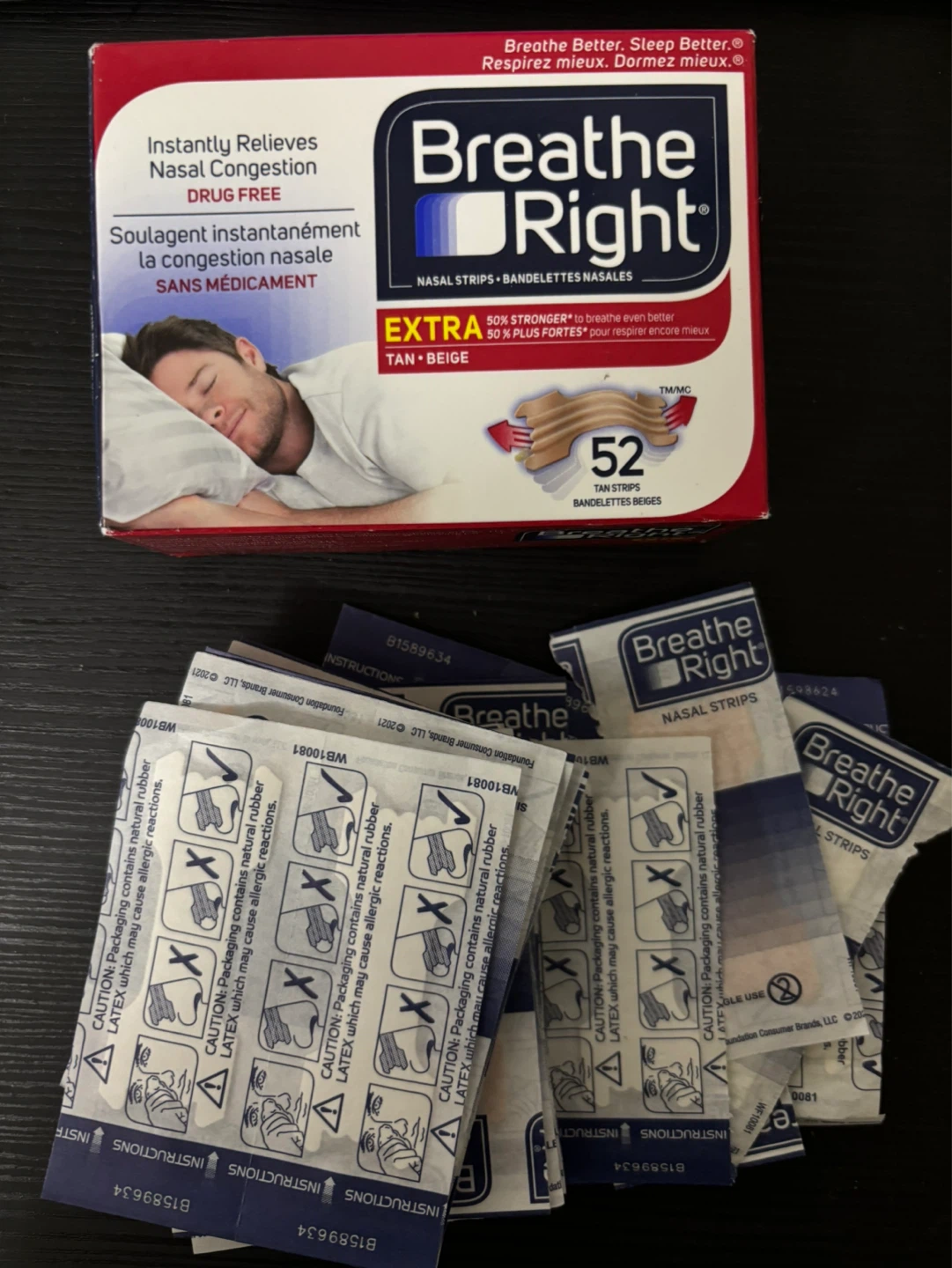 Breathe Right Extra Tan Nasal Strips - 52 Count + 46