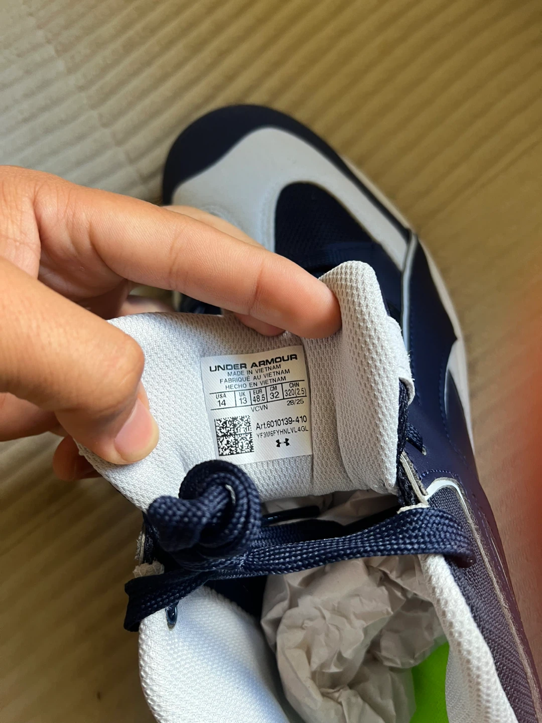 Under Armour Navy & White Turf Shoes Size 14 - photo 4