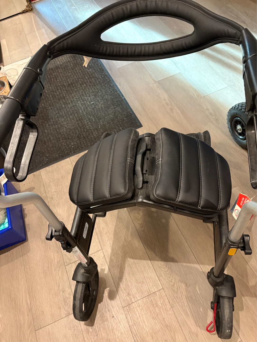 Black Rollator Walker with Seat and Bag - photo 2
