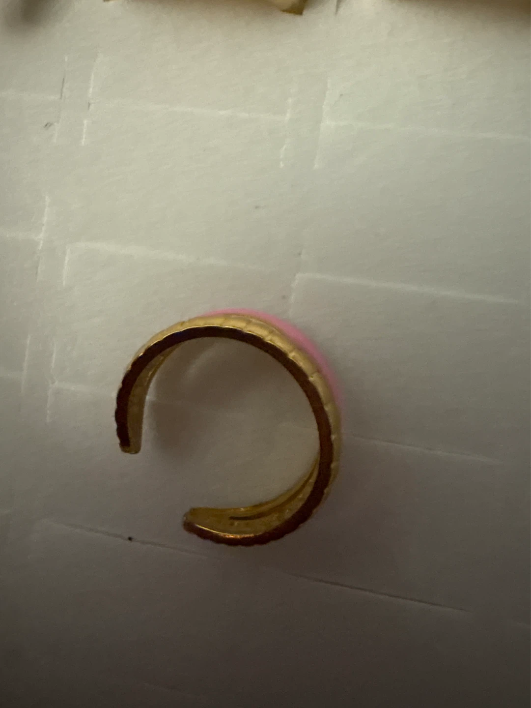 ⚽️ Gold Stainless Steel Gold & Pink Enamel ring - photo 4