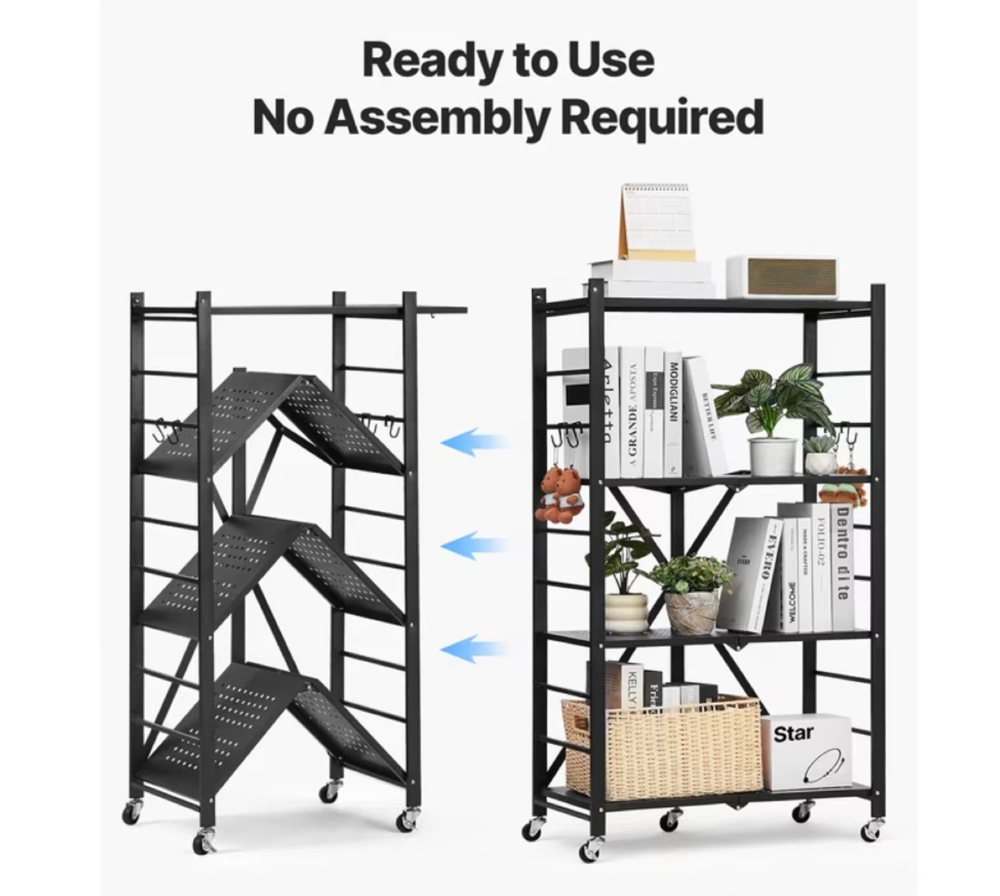 Folding Storage Shelf Unit with Wheels (BRAND NEW IN BOX) - photo 2