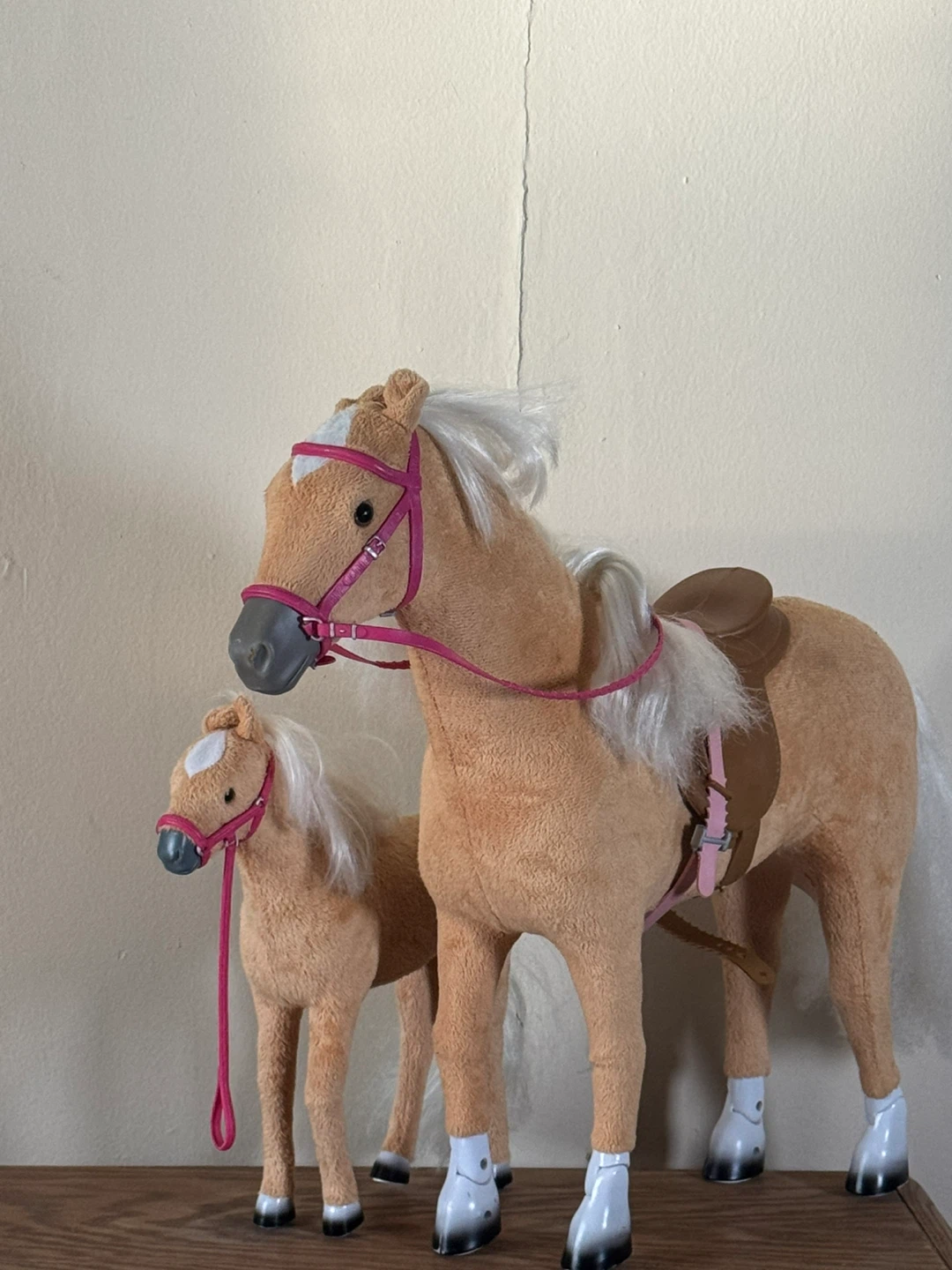 Plush Horse and Foal Set with Pink Bridles - photo 5