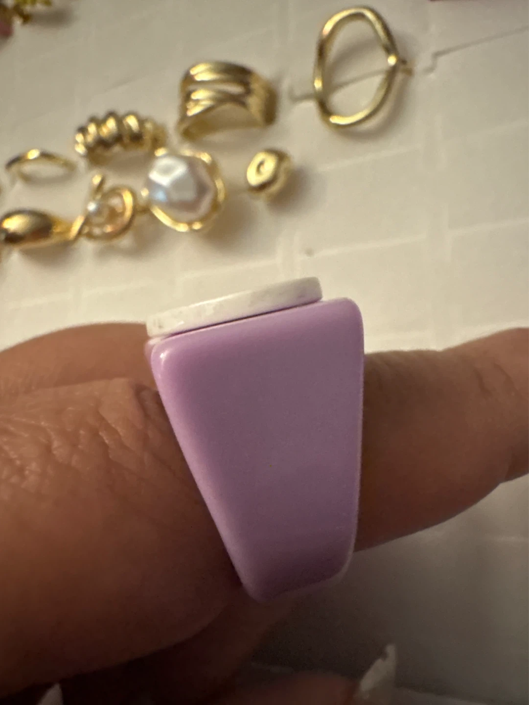 ⚽️ Purple lucite Heart Ring - "Hug Me" - photo 2