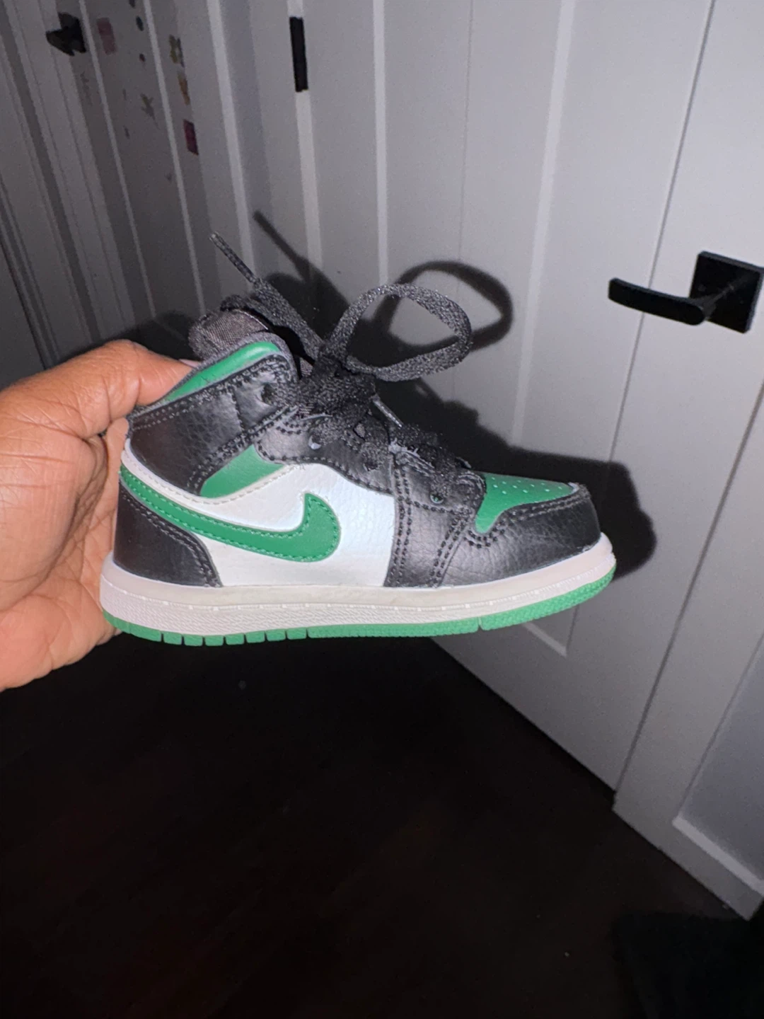 Air Jordan 1 Toddler Shoes Green Black White