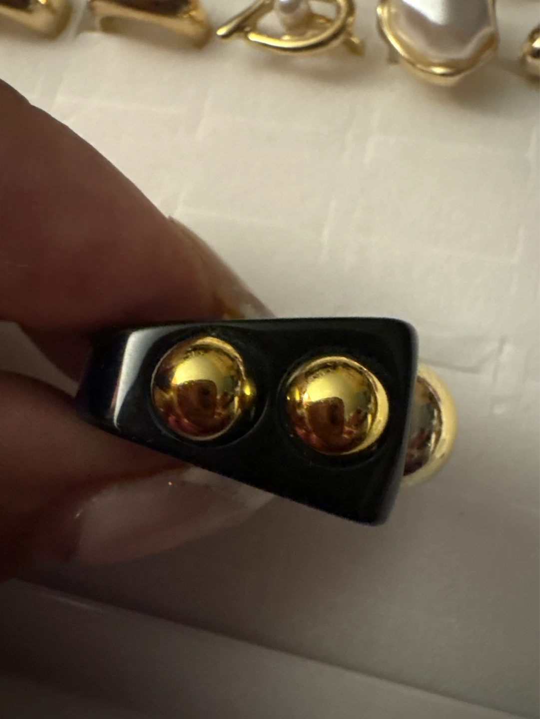 ⚽️ Black and Gold Statement Ring - photo 3