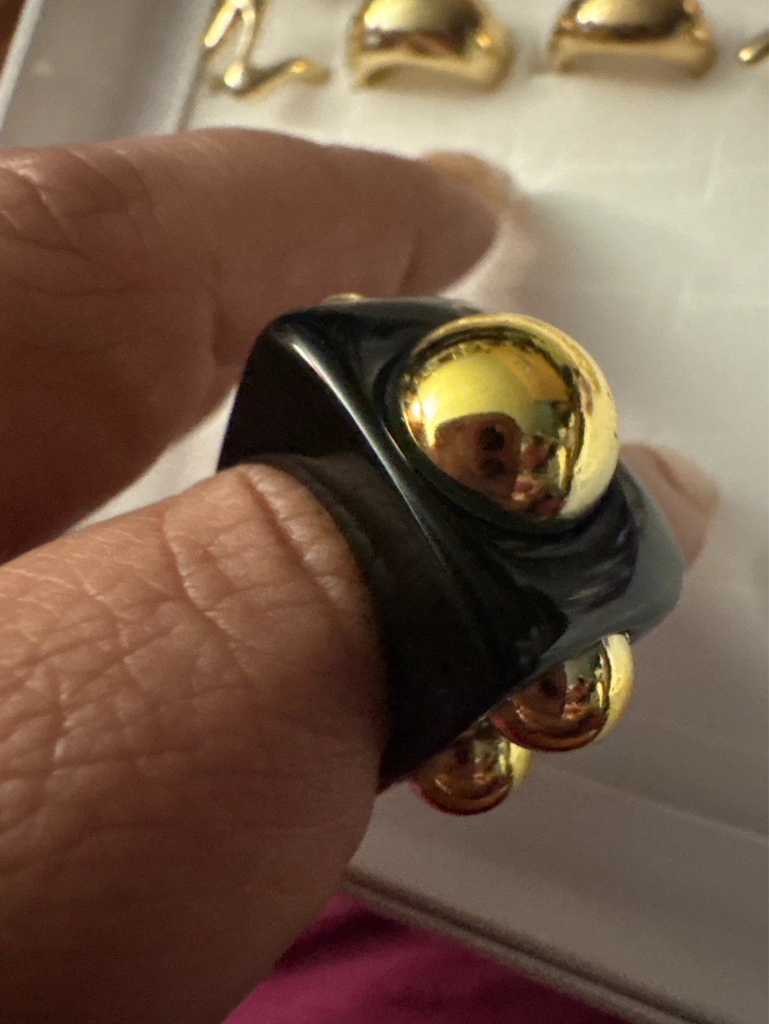 ⚽️ Black and Gold Statement Ring - photo 5