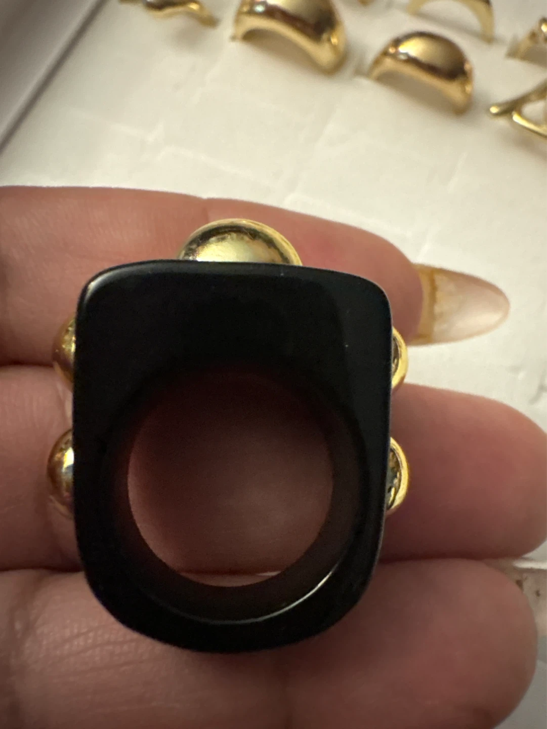 ⚽️ Black and Gold Statement Ring - photo 4