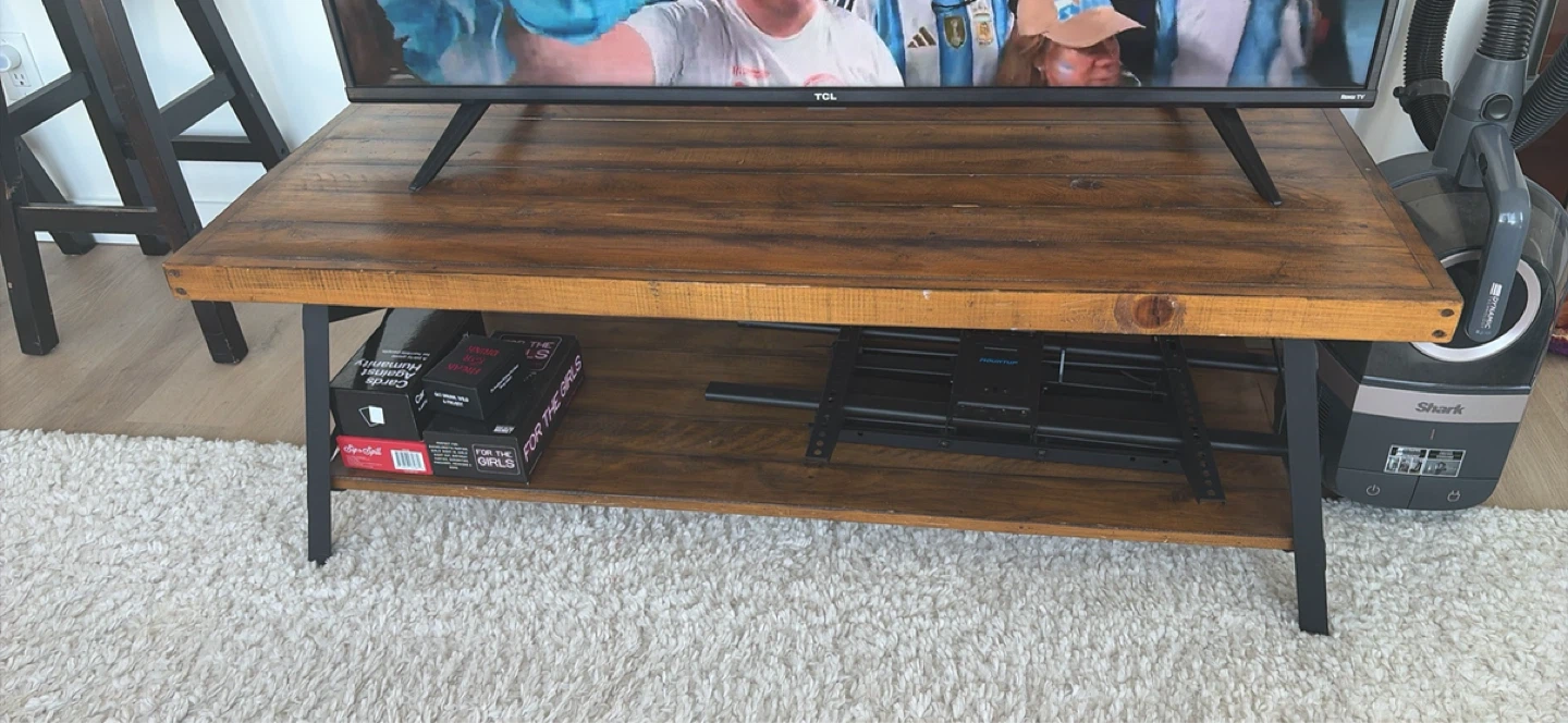 Rustic Industrial Coffee Table – Solid Wood & Metal Frame - photo 2