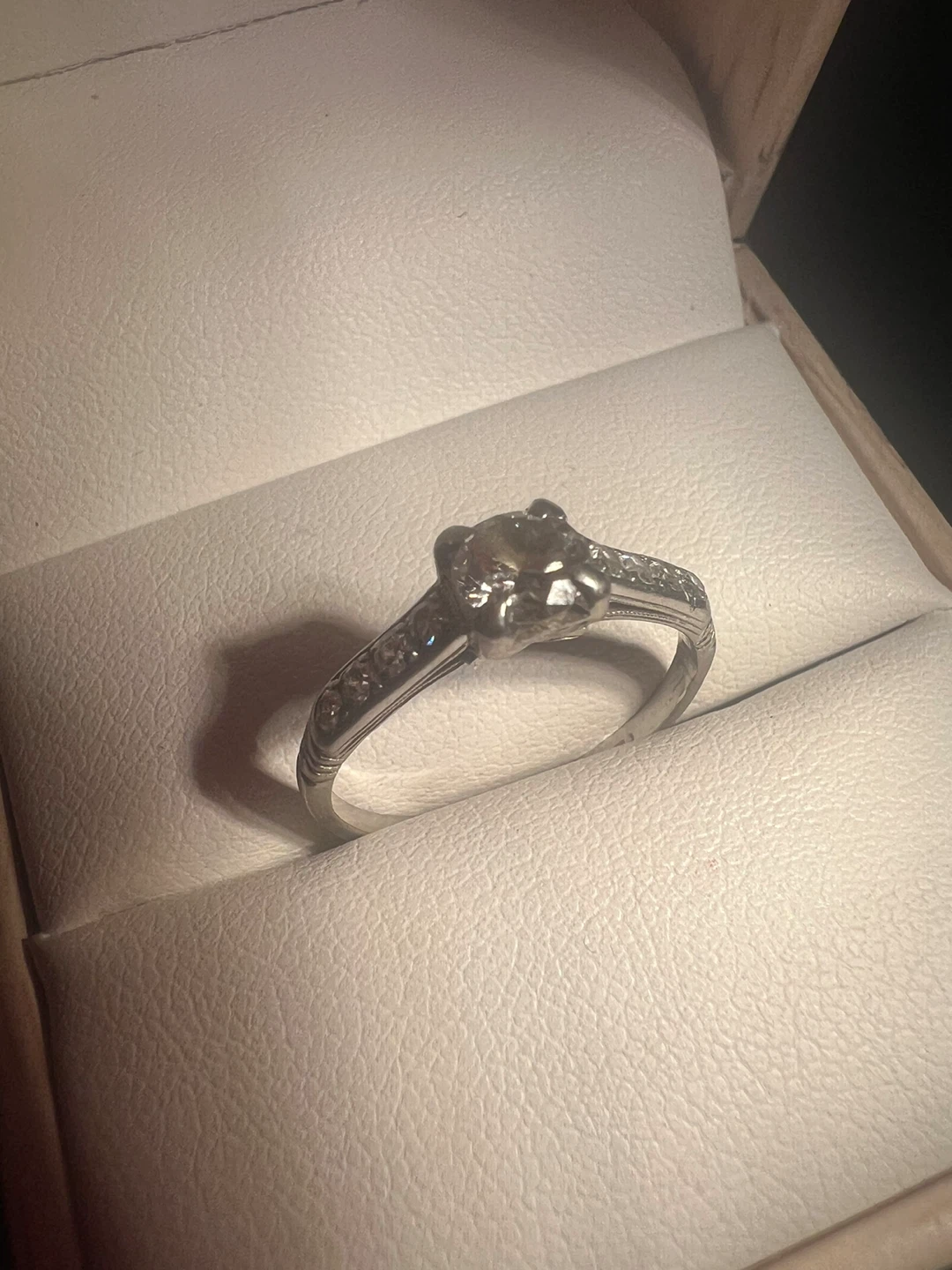 Platinum Engagement Ring with Diamond - photo 2