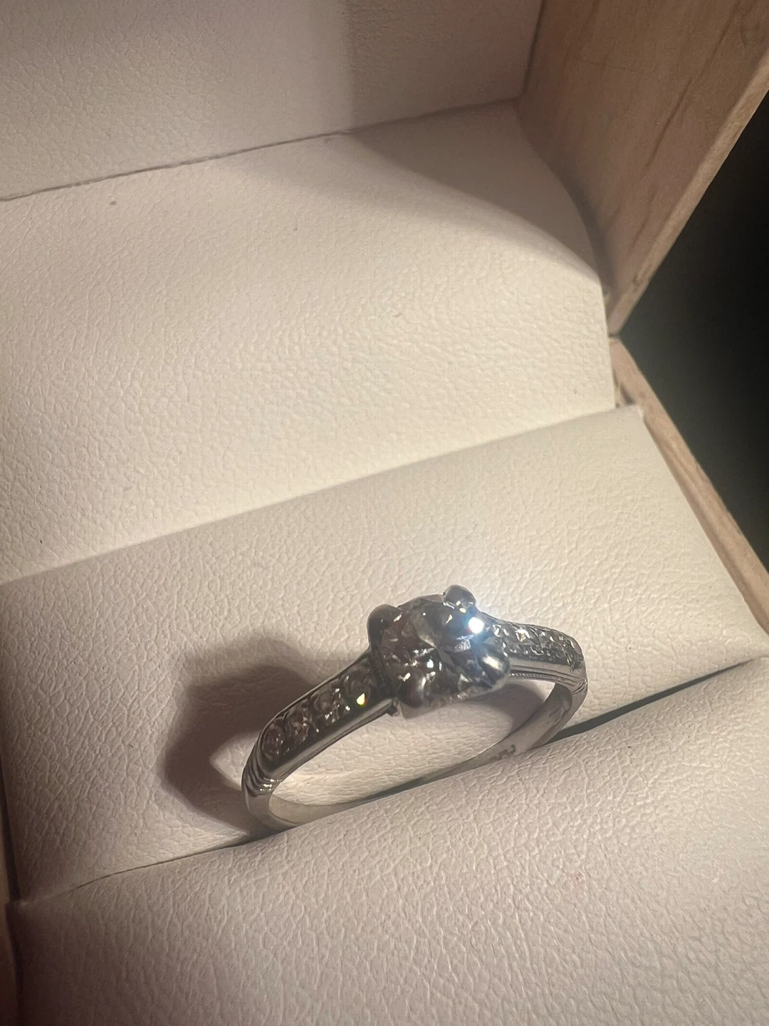 Platinum Engagement Ring with Diamond - photo 5