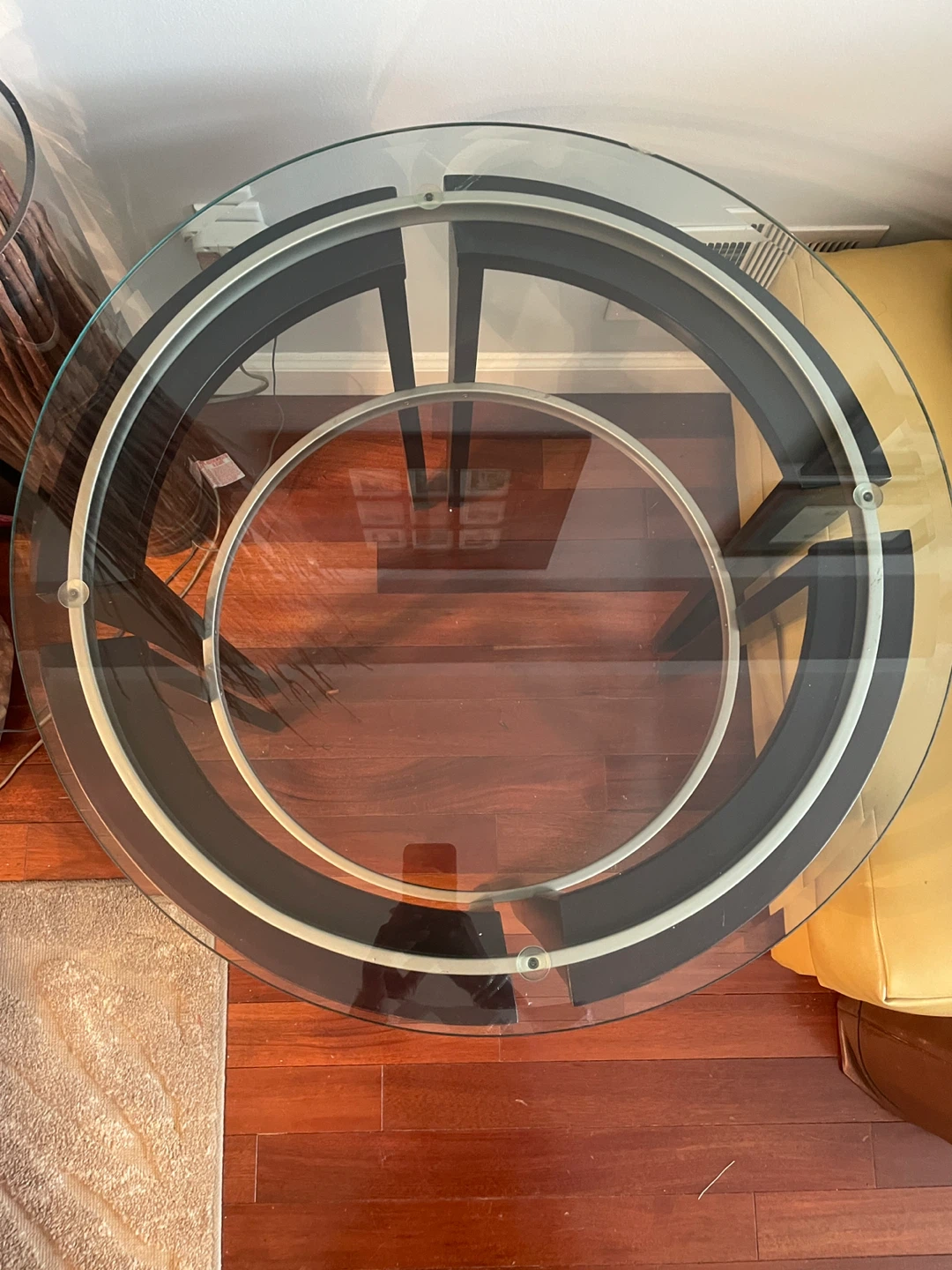 Round Glass Top End Table - photo 3