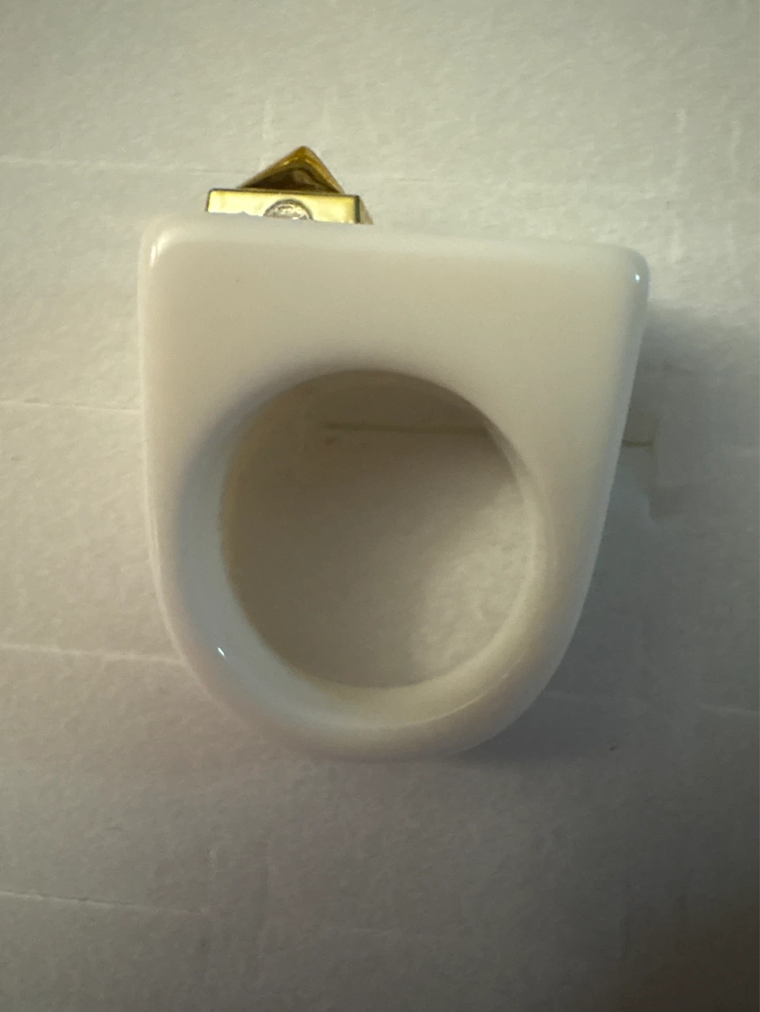 ⚽️ White Chunky Ring with Gold Stud Accent - photo 2