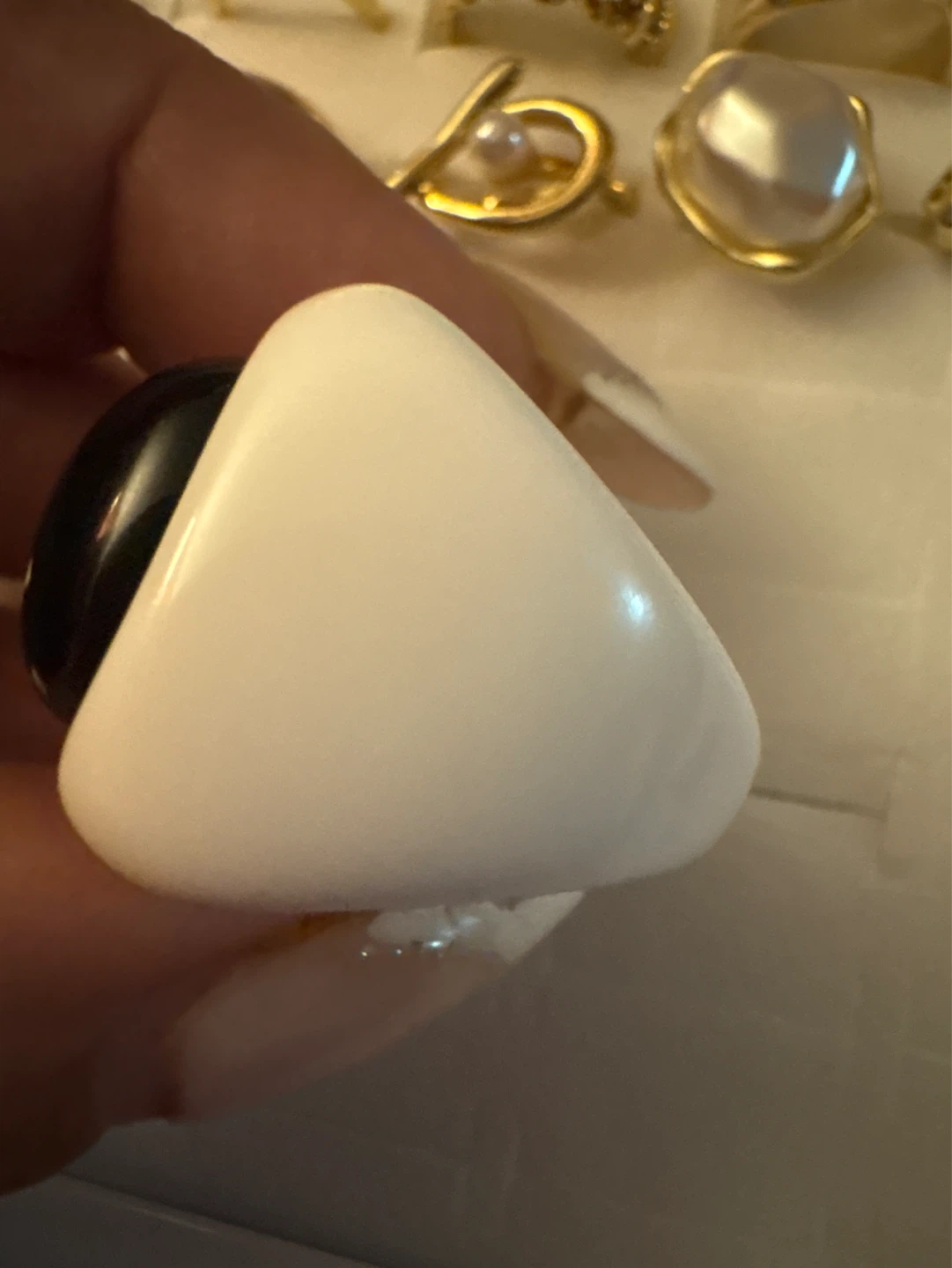 ⚽️ Chunky Black and White resin Ring - photo 2
