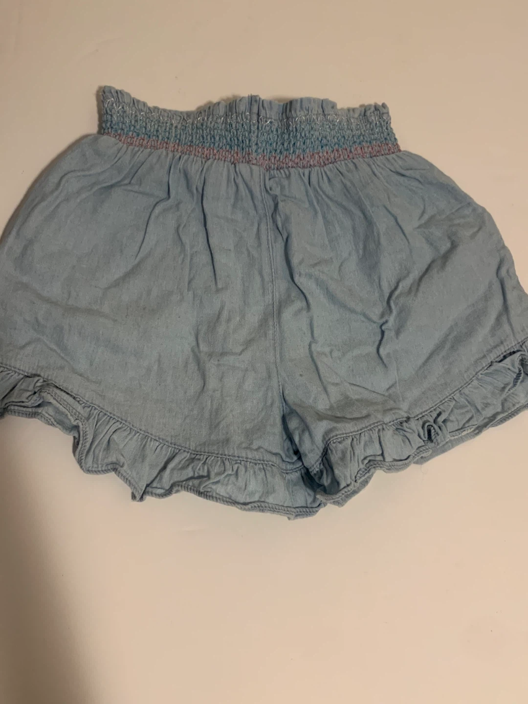 Light Blue Ruffled Denim Shorts ⚽ - photo 2