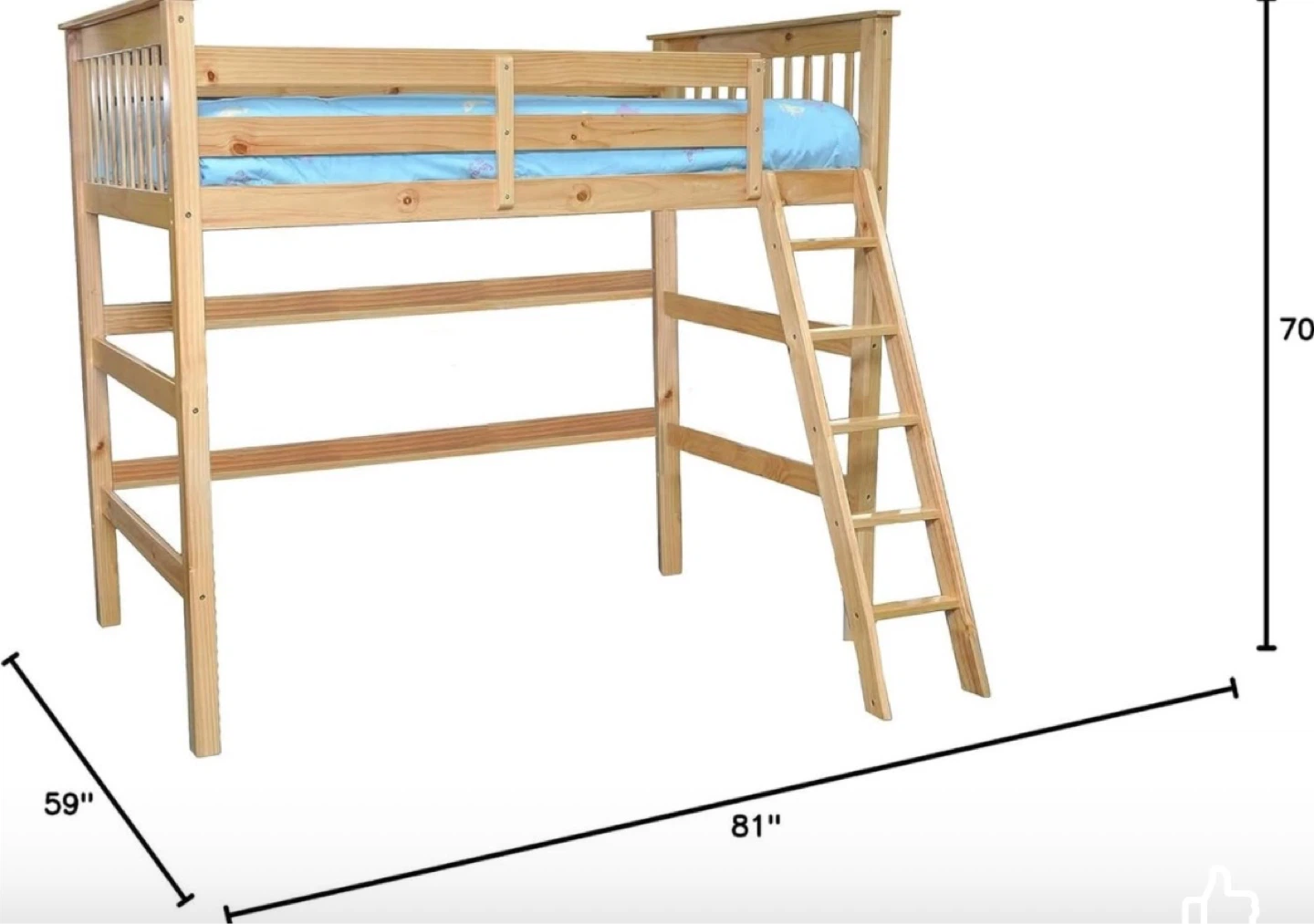 Wooden twin loft bed (no mattress) - photo 2
