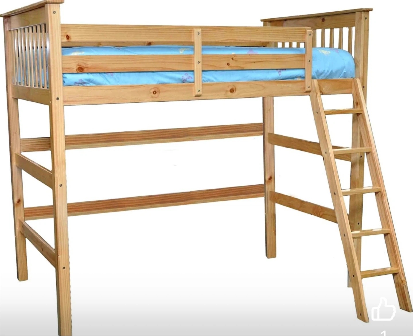 Wooden twin loft bed (no mattress)