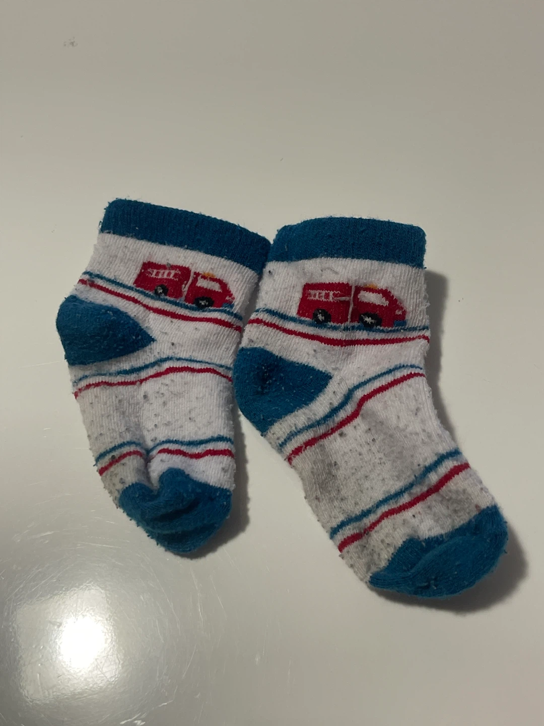 Baby Socks with Fire Truck Design ⚽
