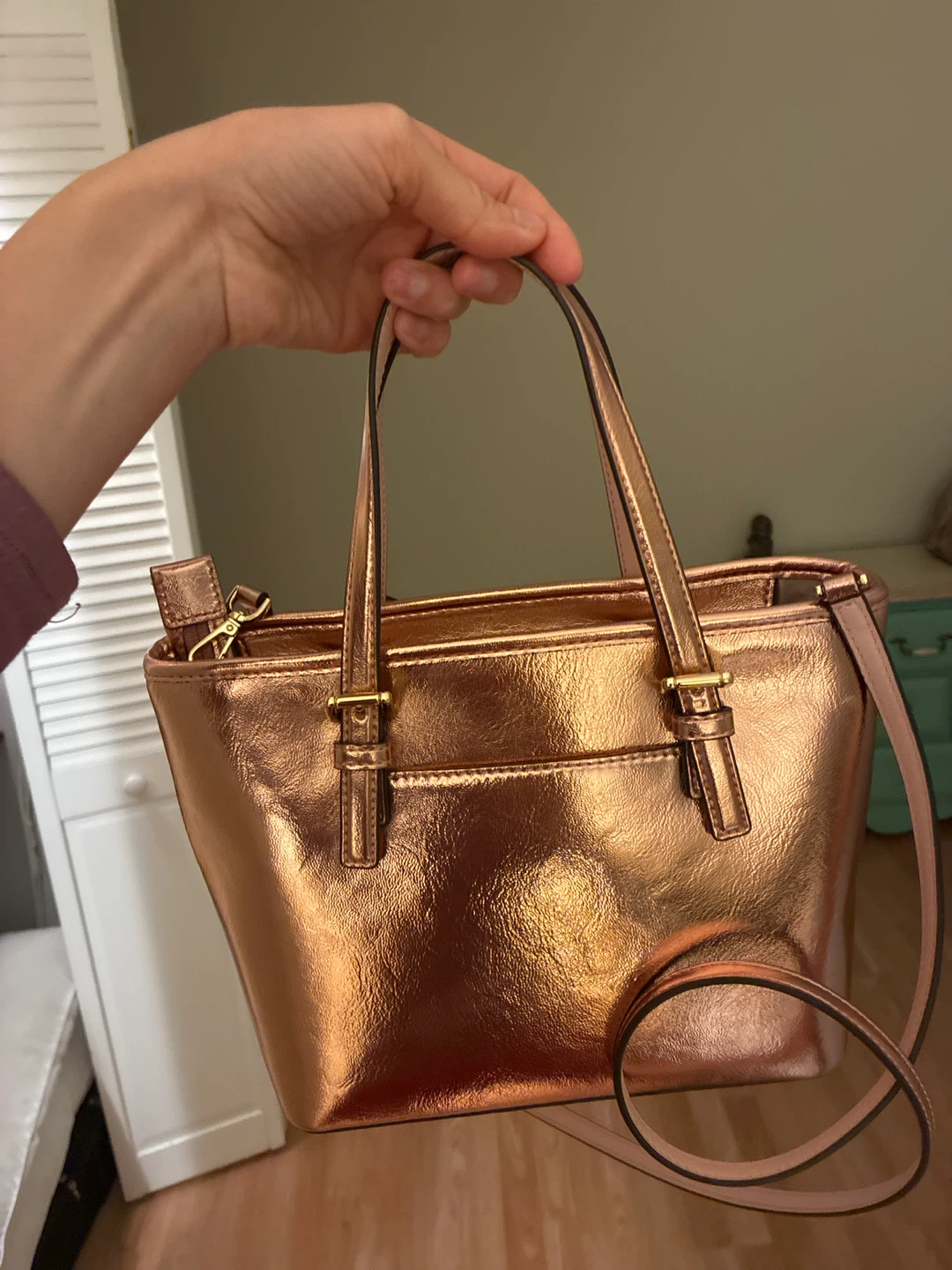 Michael Kors Rose Gold Metallic Tote Bag - photo 2