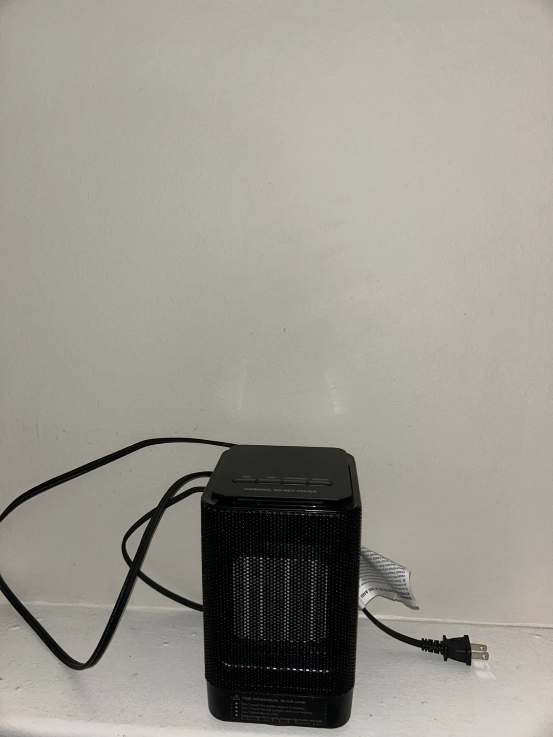Black Portable Electric Heater with oscillator fan setting