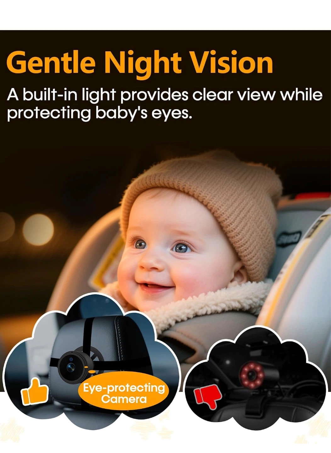 Dual Baby Car Camera with 7-Inch Monitor for 2 Kids BB6 - photo 5