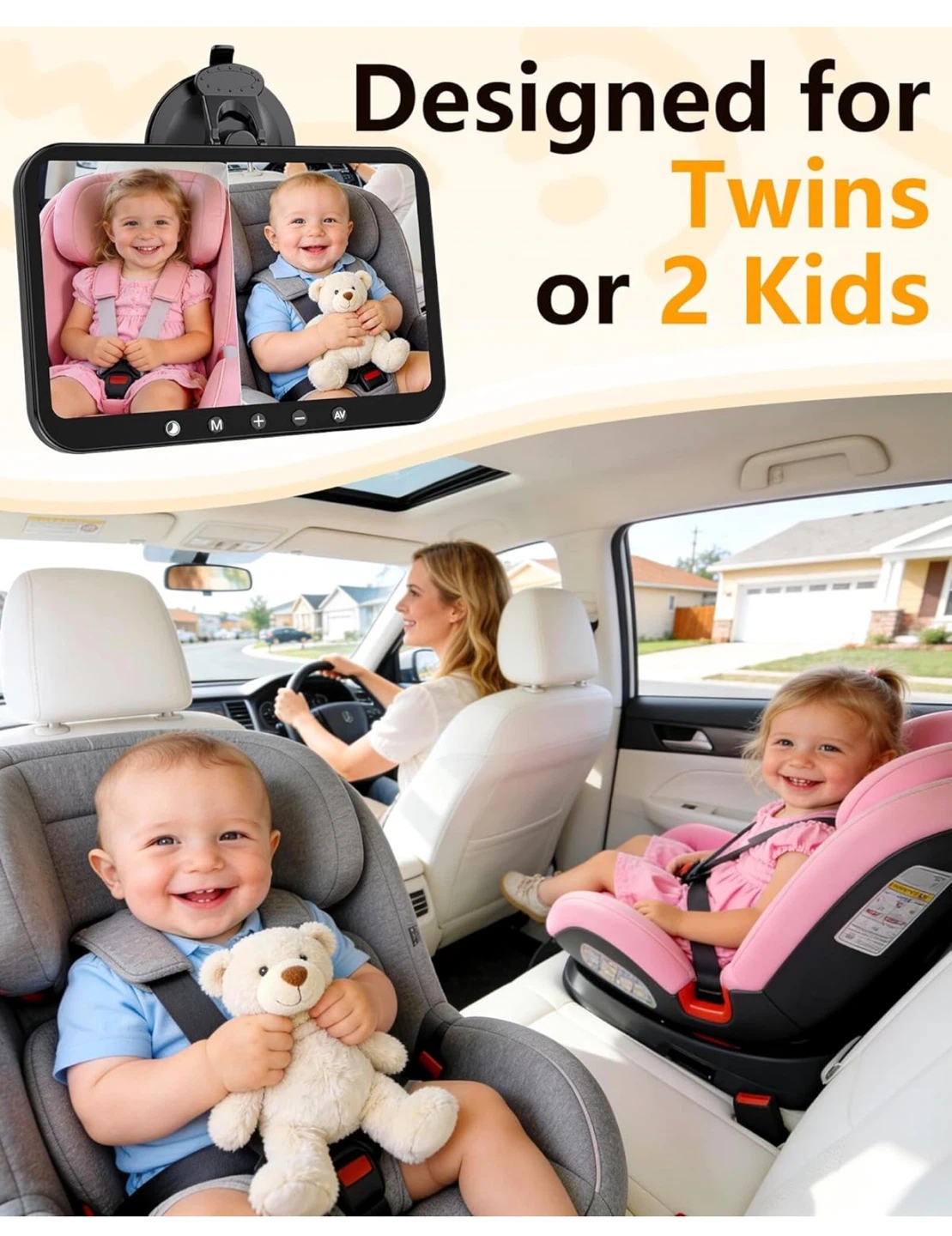 Dual Baby Car Camera with 7-Inch Monitor for 2 Kids BB6 - photo 2