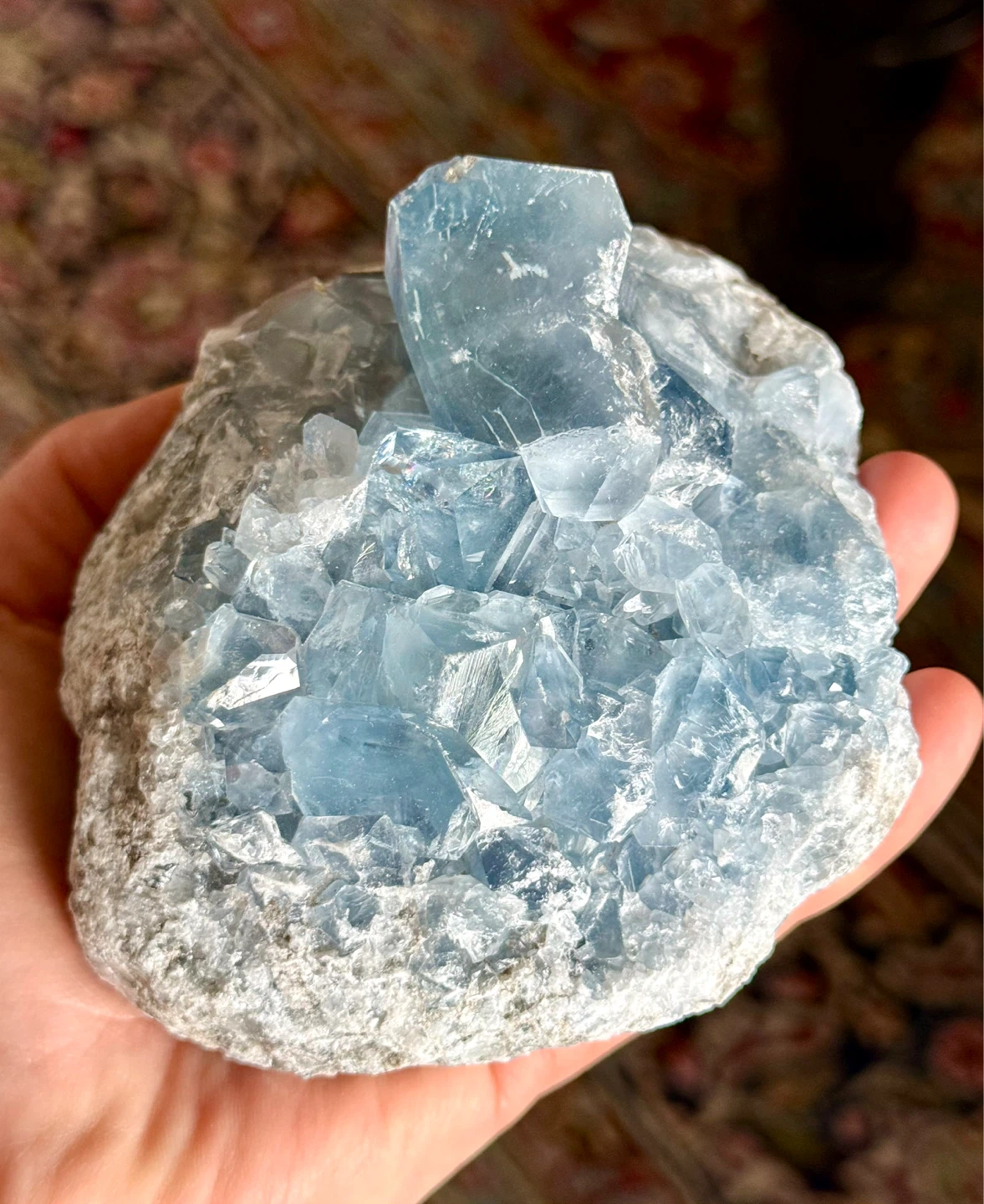 Raw Celestine/Celestite Crystal Cluster From Madagascar