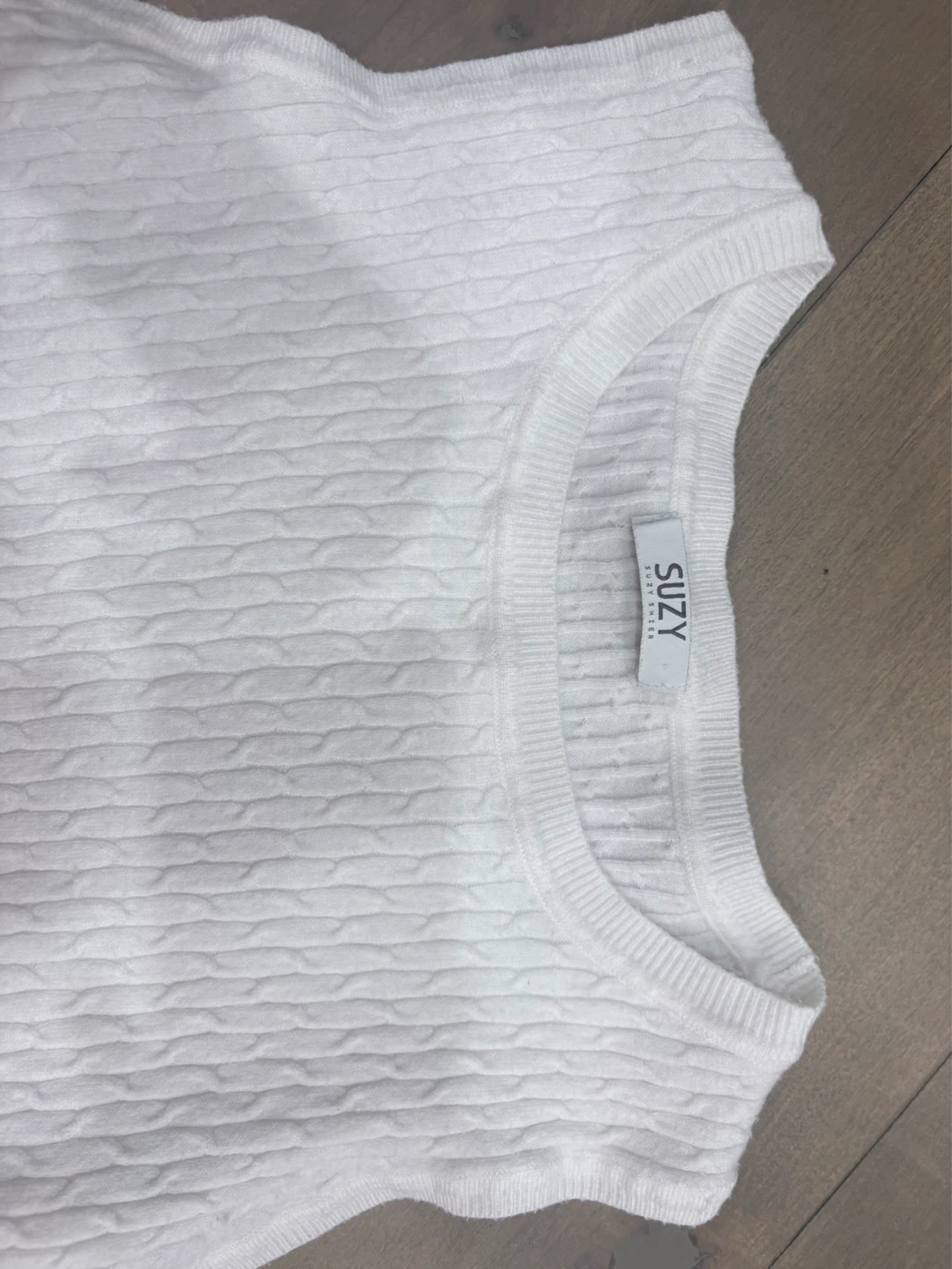 White Suzy Sleeveless Knit Top - photo 2