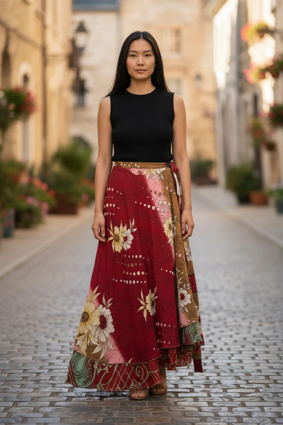 Floral Wrap Skirt