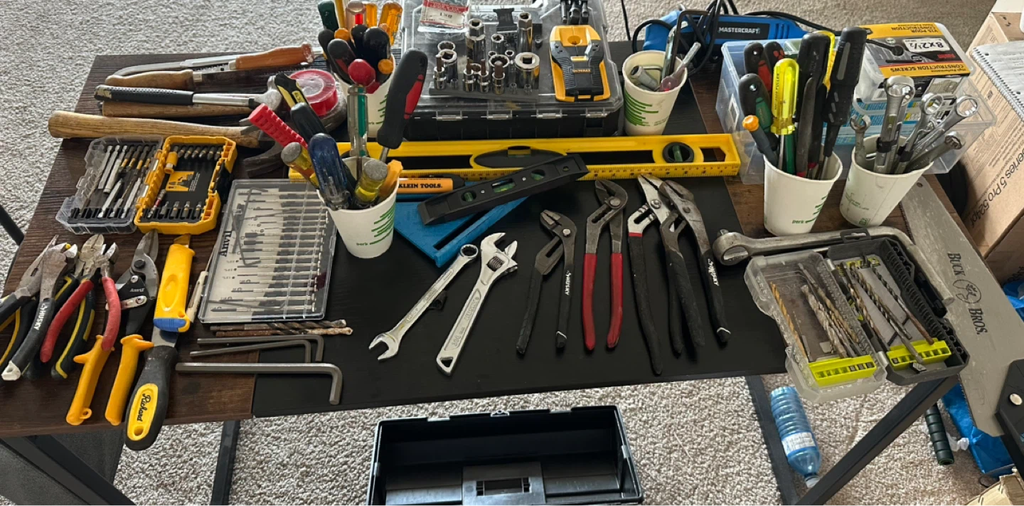 Assorted Tools and Drill Bits