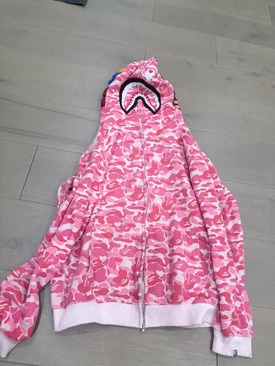 BAPE Pink Camo Shark Full Zip Hoodie