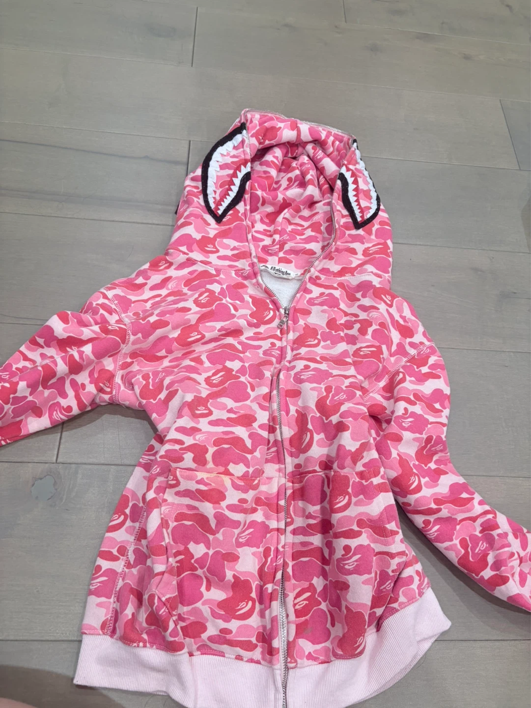 BAPE Pink Camo Shark Full Zip Hoodie - photo 5
