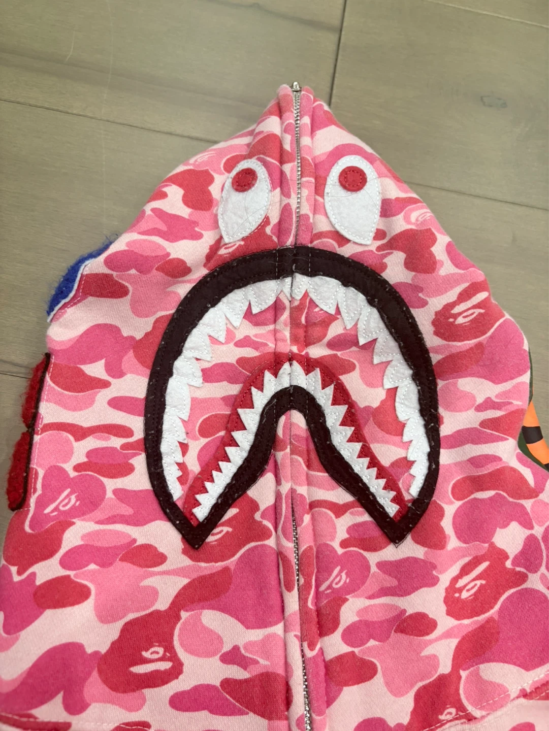 BAPE Pink Camo Shark Full Zip Hoodie - photo 2