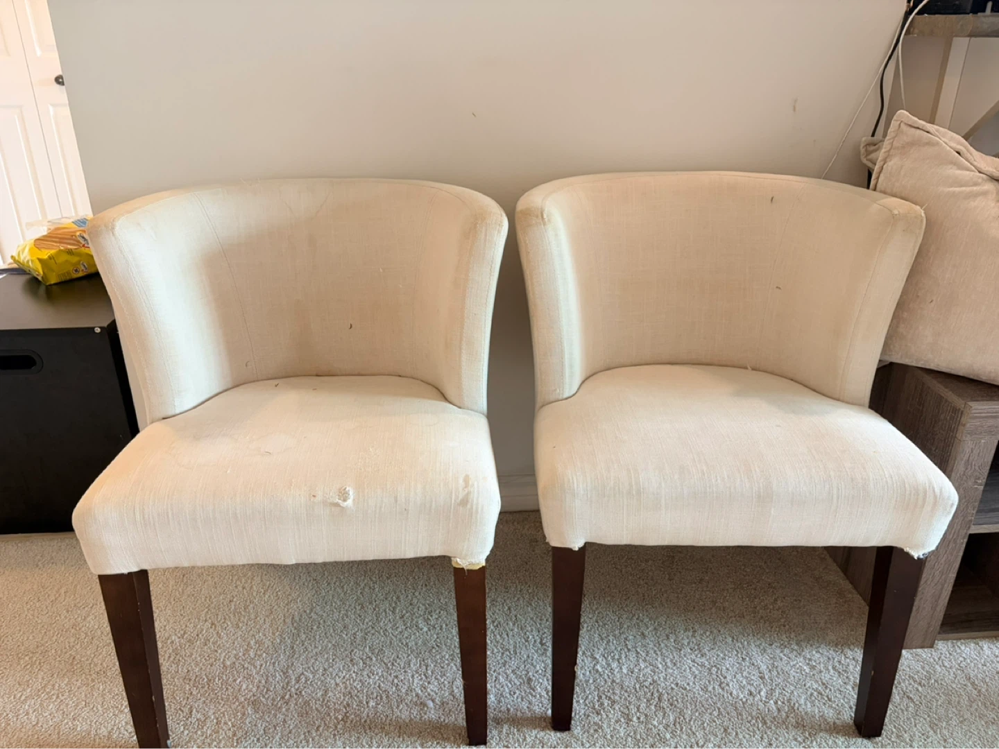 Cream Upholstered Accent Chairs (Set of 2) - photo 3
