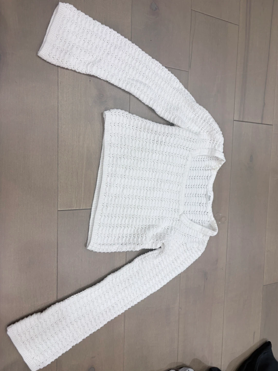 Ardene White Cropped Knit Sweater