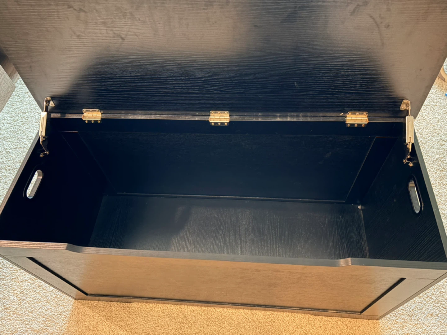 Black Wooden Storage Chest - photo 2