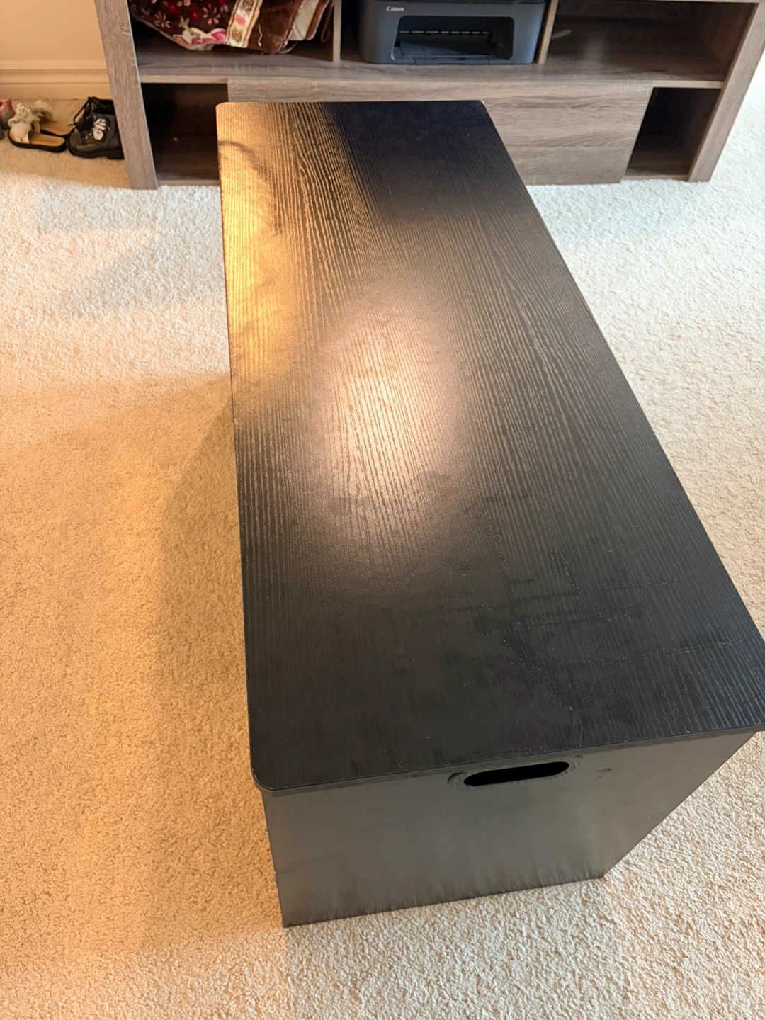Black Wooden Storage Chest - photo 4