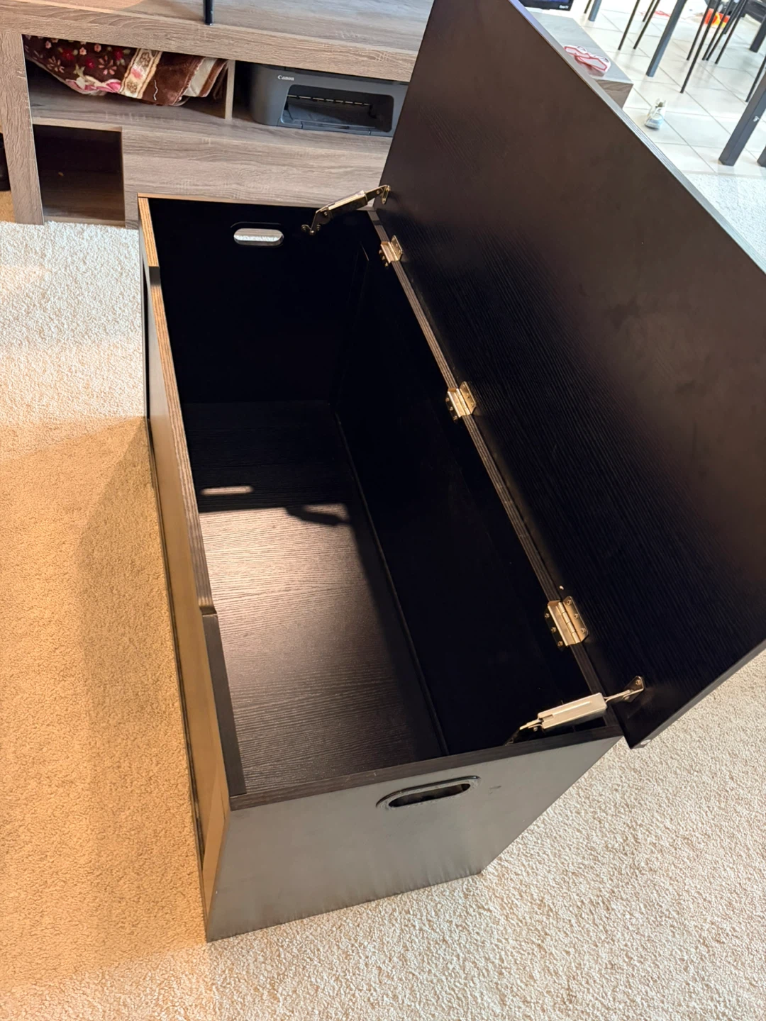 Black Wooden Storage Chest