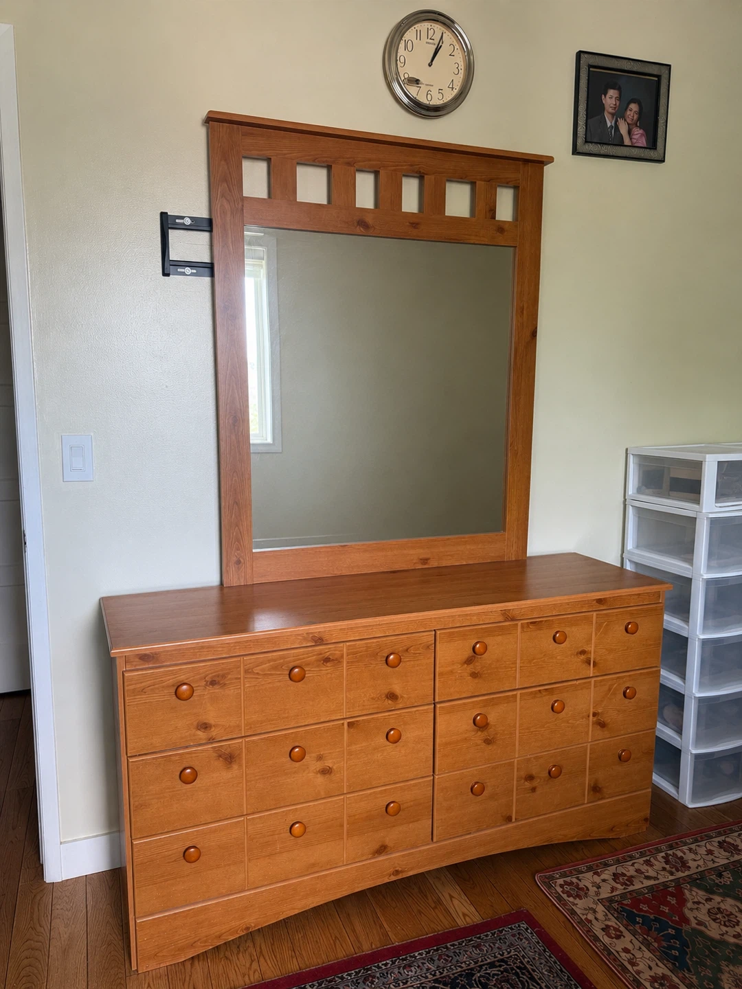 Wooden Dresser with Mirror