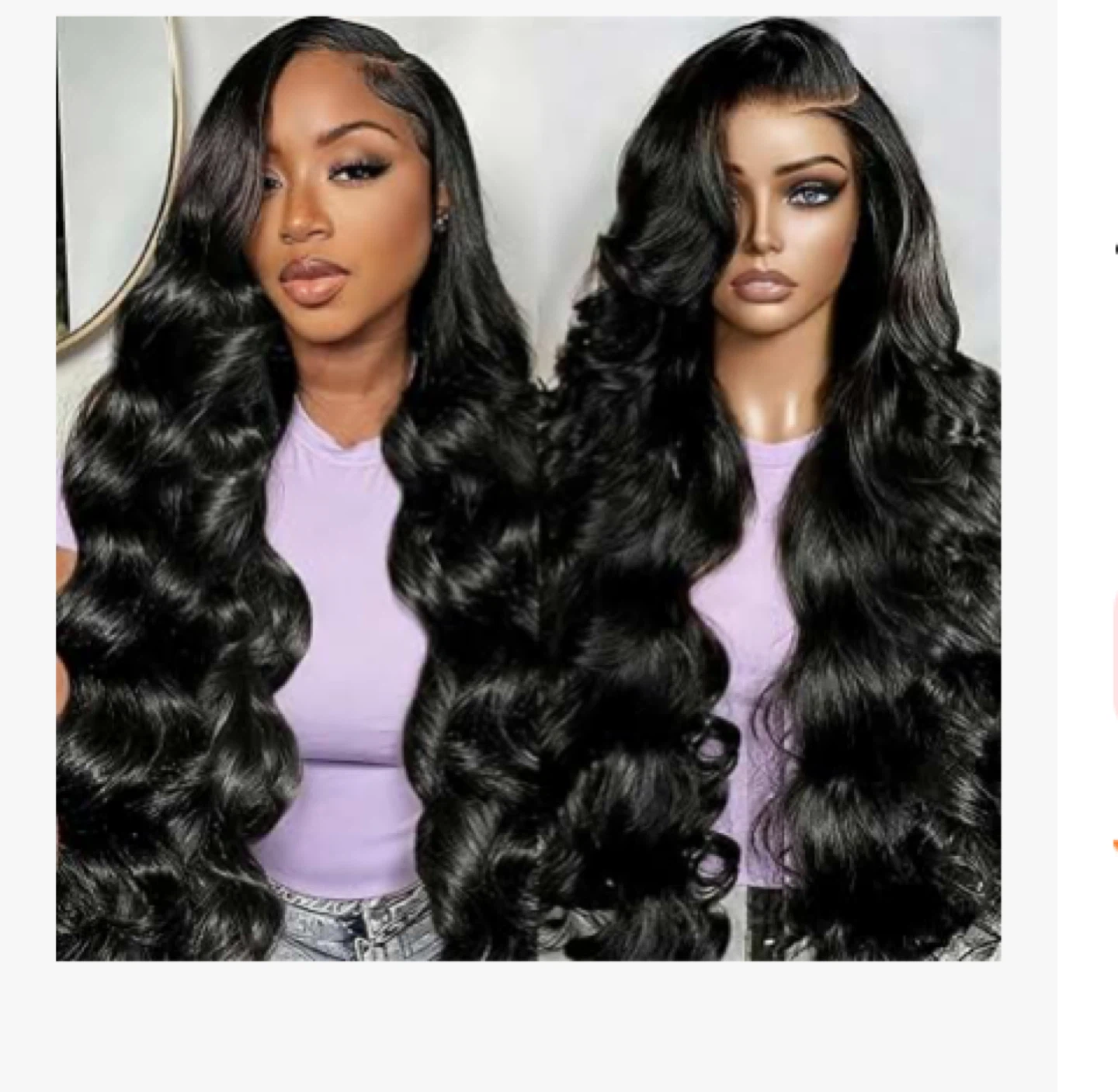 ⚽ Long Wavy Black Wig
