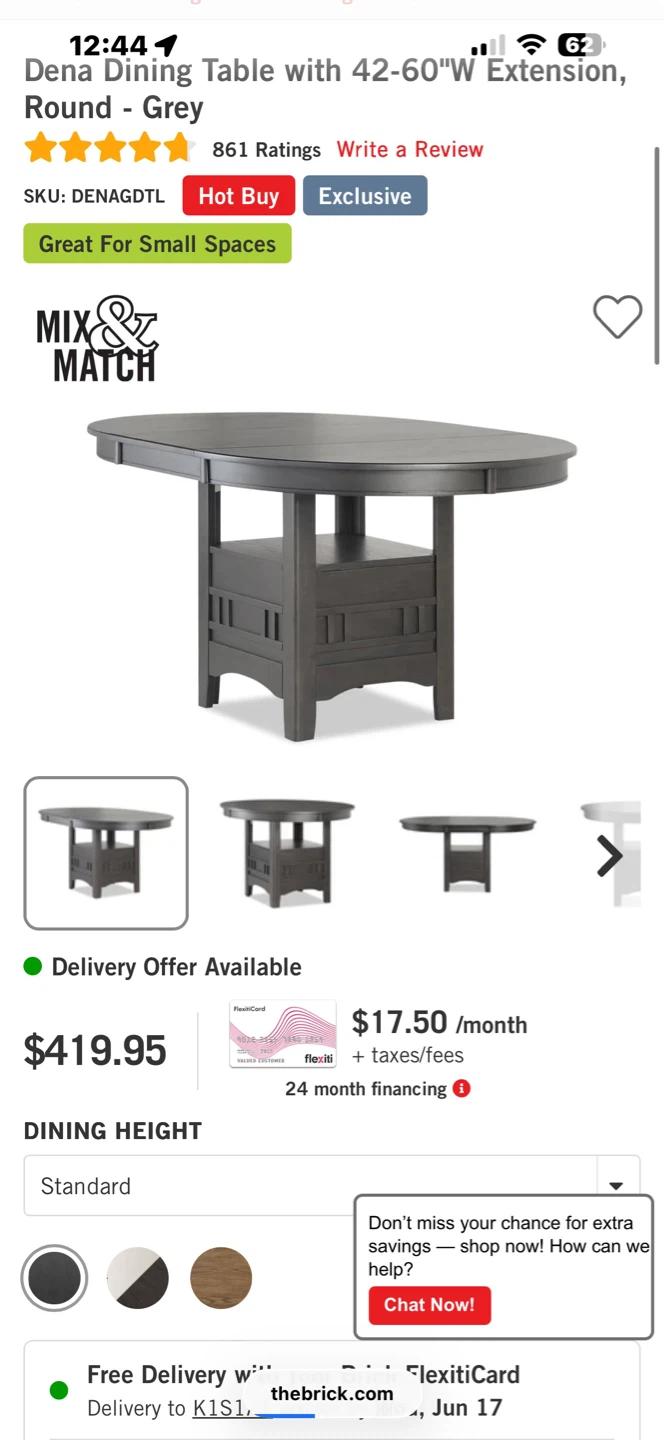 Dena Dining Table Set with Extension - Grey - photo 5