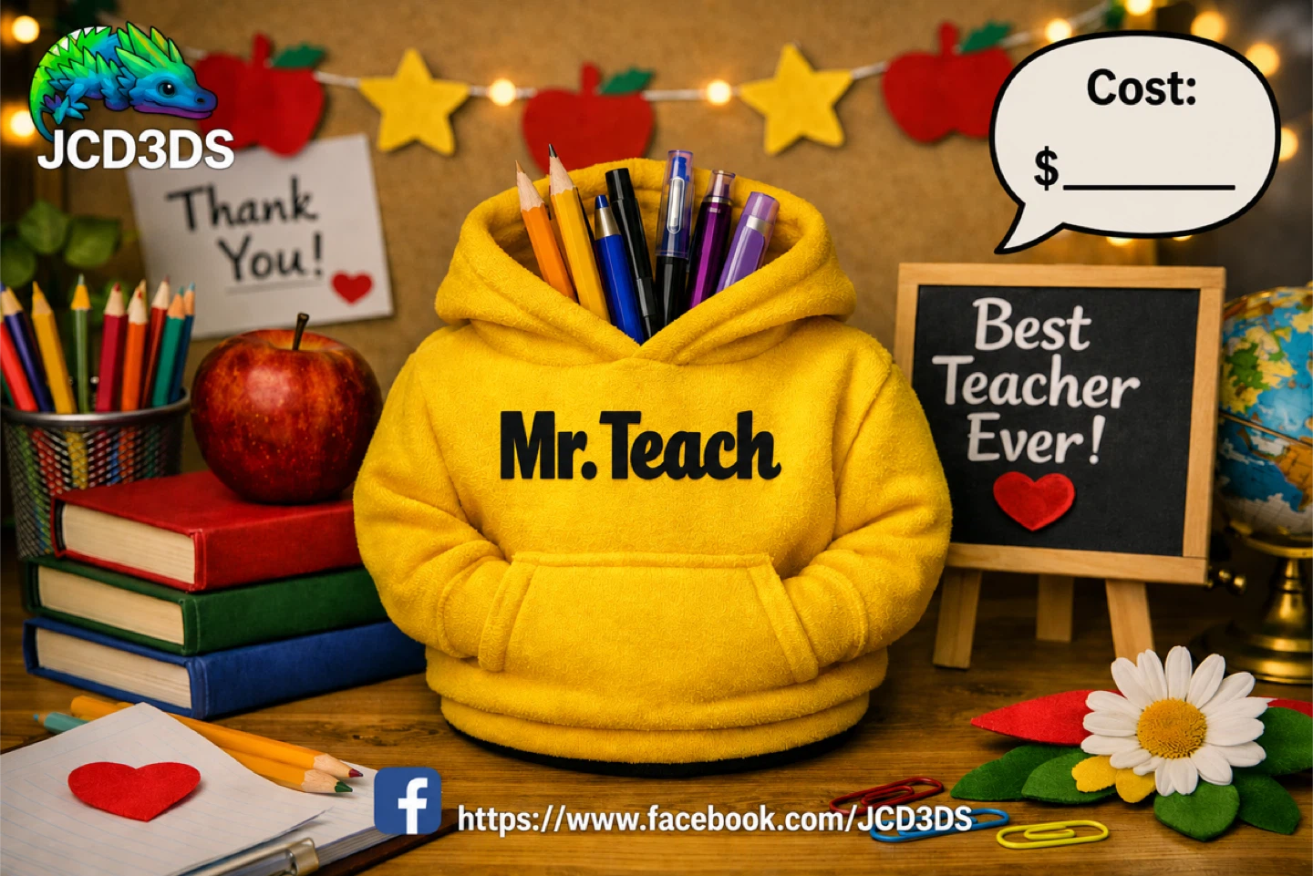 3D Printed Hoodie Pen/Desk Organizer teachers gift