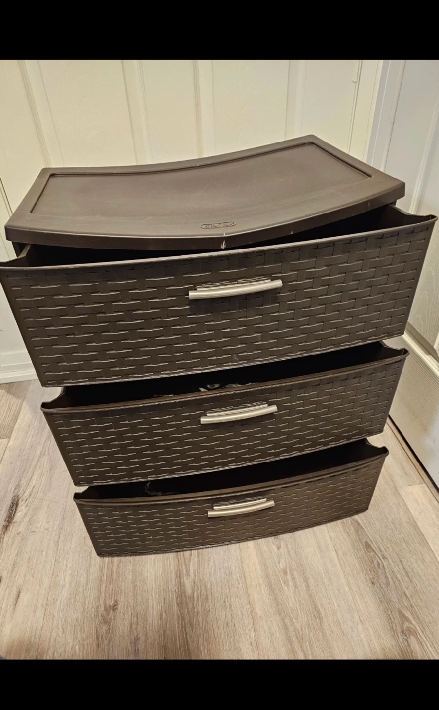 Brown 4-Drawer Plastic Storage Unit
