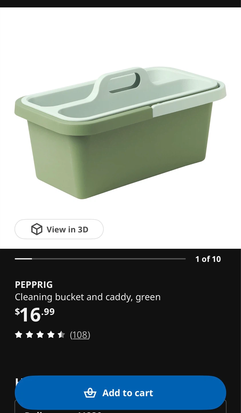 IKEA PEPPRIG Cleaning Bucket and Caddy Green - photo 2