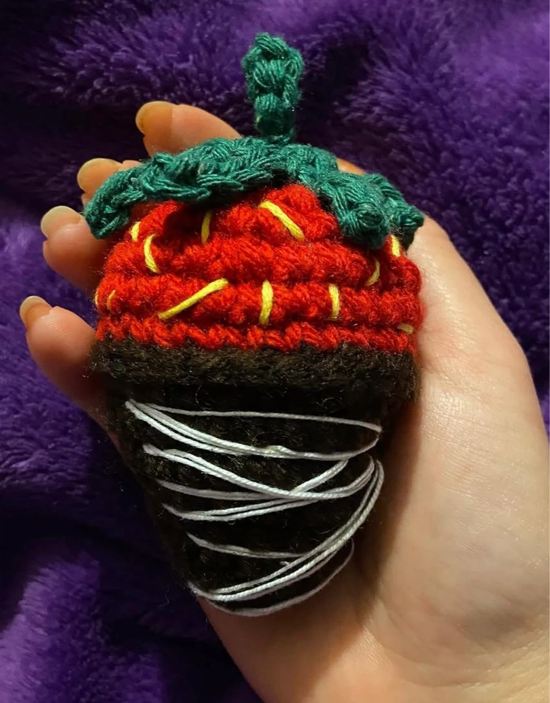 Handmade Crochet  Chocolate Covered Strawberry - photo 2