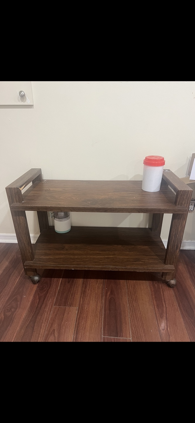 Wooden Two-Tier Cart with Wheels - photo 2